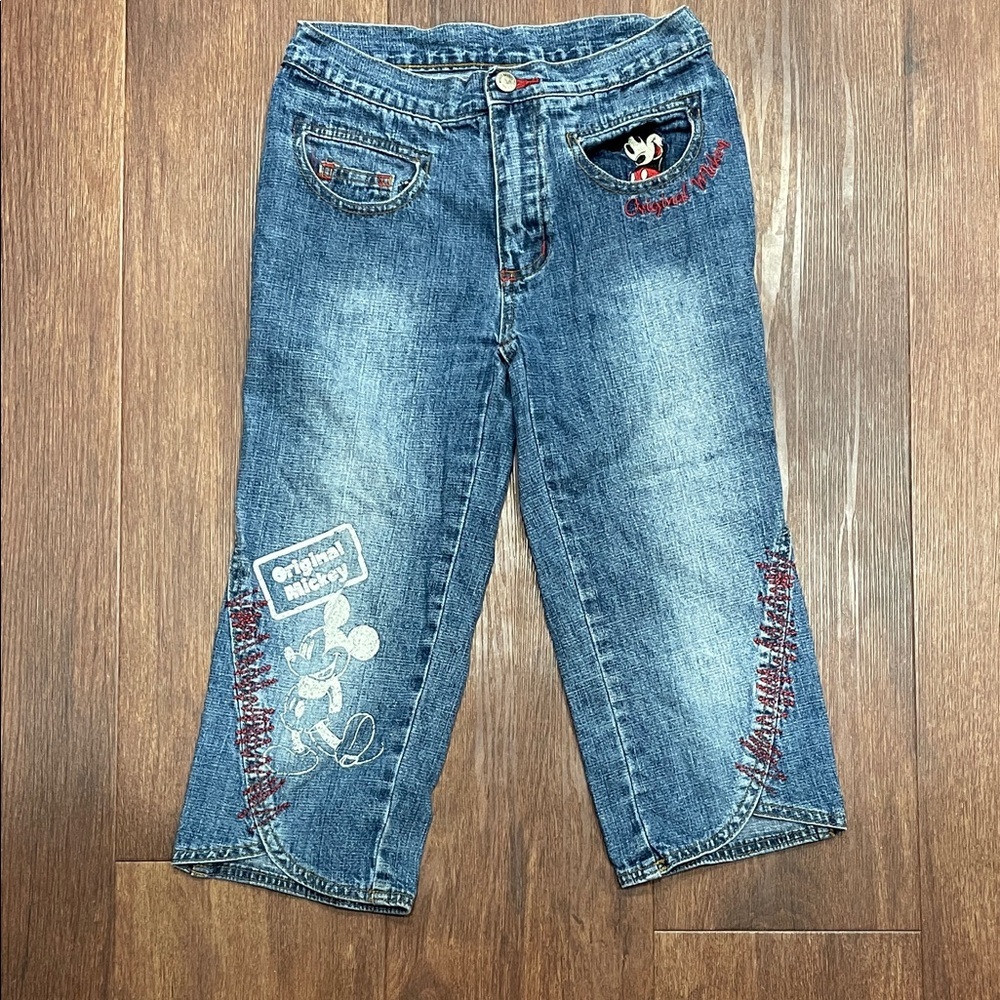 Vintage Disney Mickey Blue Jeans with Red Stitching